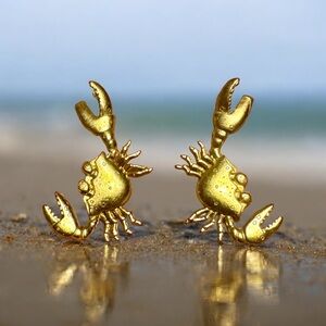 Gold Crab Earrings